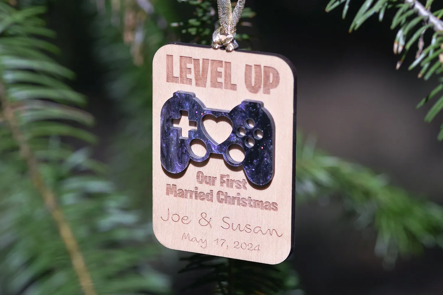 Level Up - First Married Christmas Ornament