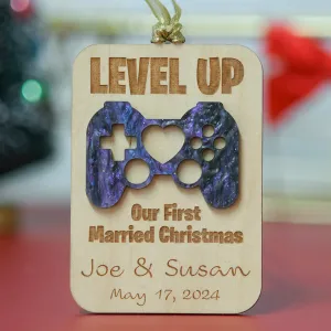 Level Up - First Married Christmas Ornament