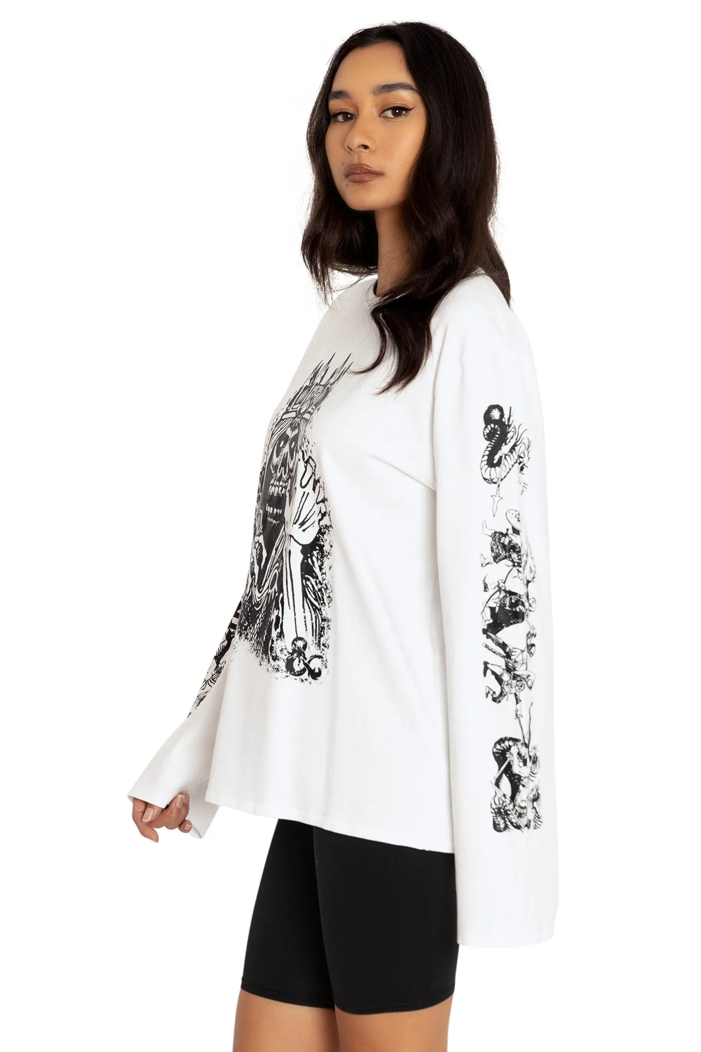 Lich Long Sleeve Oversized Boyfriend Tee