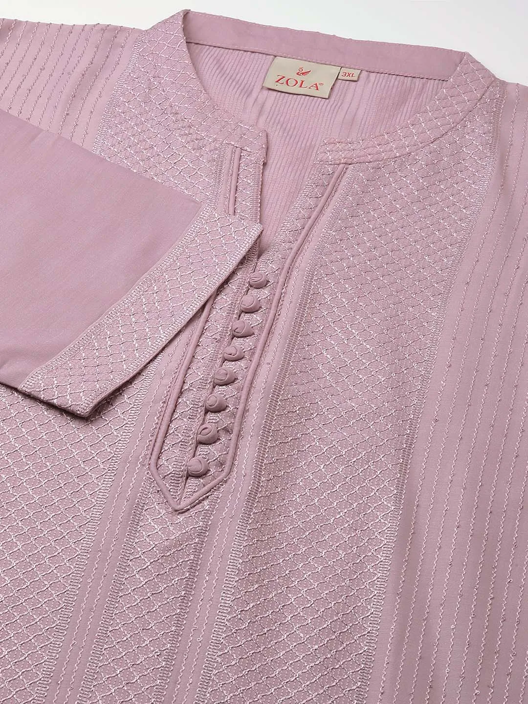 Lilac Ethnic Wear Chanderi Silk Straight Tunics for Ladies - Zola
