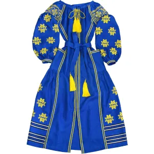 Long embroidered Boho style kaftan