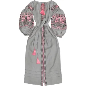 Long embroidered Boho style kaftan