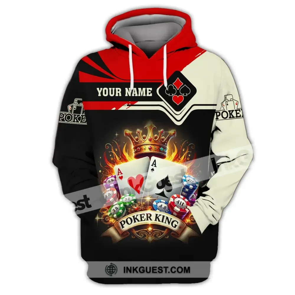 Man Shirt, Custom Name Poker Shirt, Poker King T-Shirt Hoodie Long Sleeve Shirt, Casino Shirt