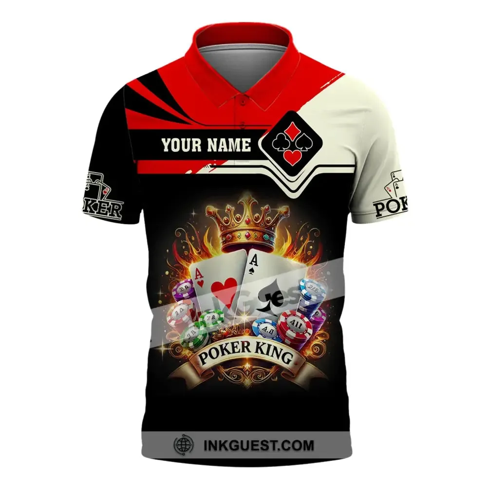 Man Shirt, Custom Name Poker Shirt, Poker King T-Shirt Hoodie Long Sleeve Shirt, Casino Shirt