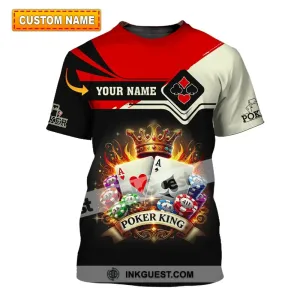 Man Shirt, Custom Name Poker Shirt, Poker King T-Shirt Hoodie Long Sleeve Shirt, Casino Shirt