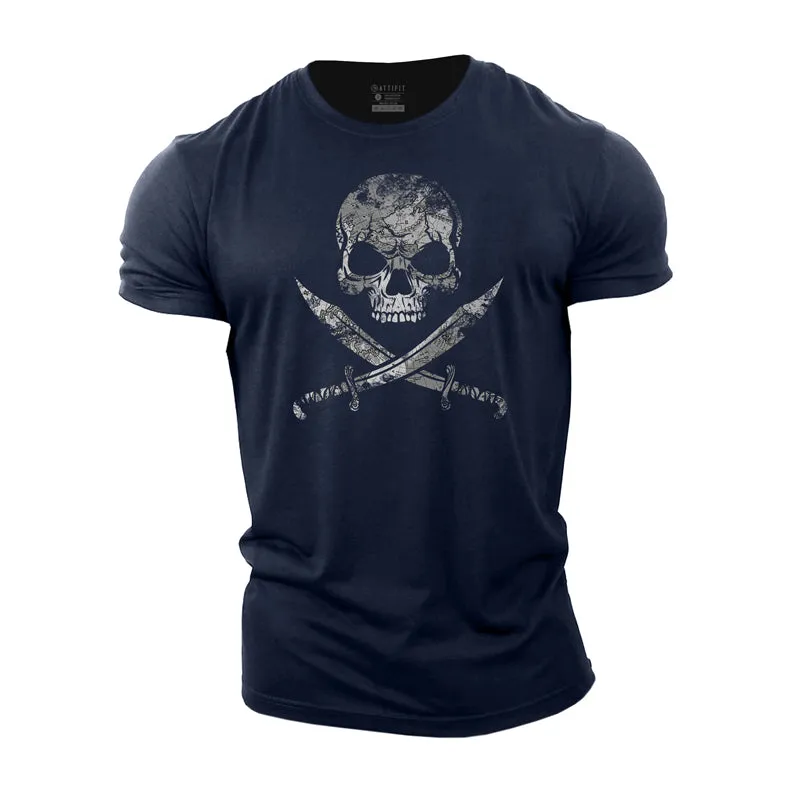 Map Skull Cotton T-Shirt