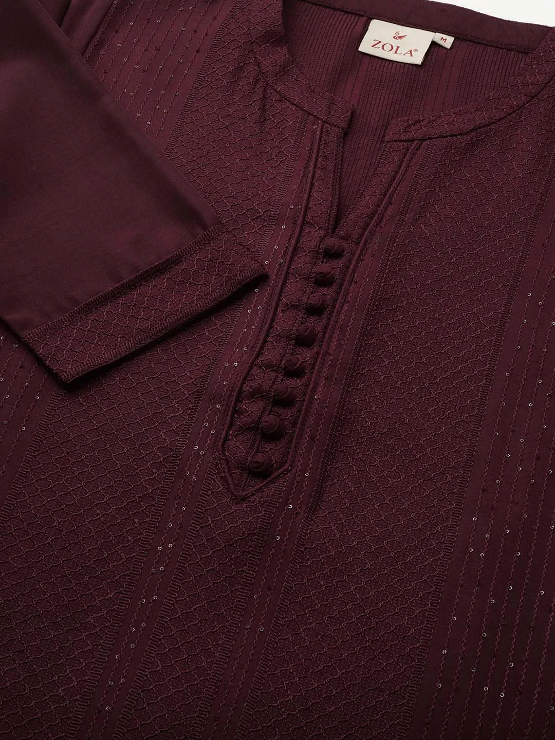 Maroon Ethnic Wear Chanderi Silk Straight Tunics for Ladies - Zola