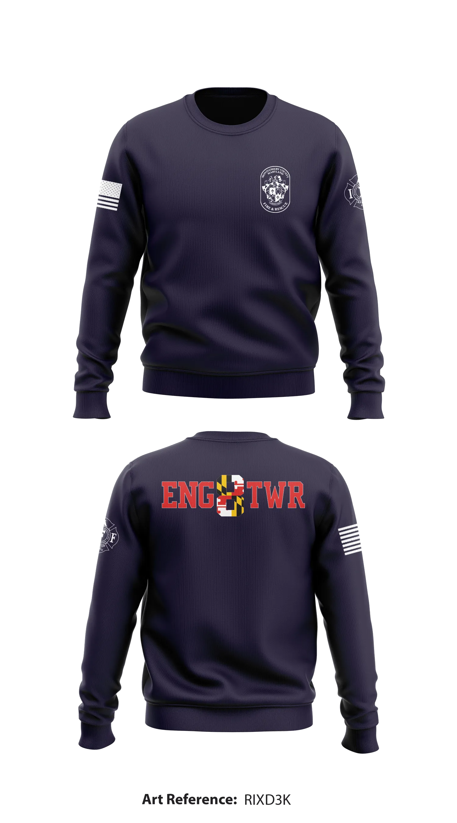 MCFRS Station 8 Store 1 Core Men's Crewneck Performance Sweatshirt - rixD3k