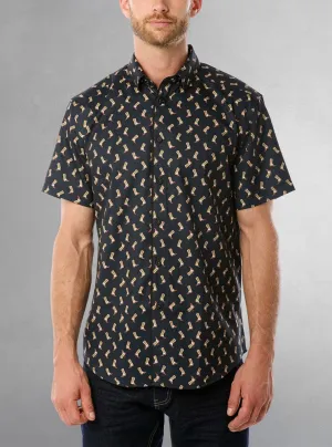 Men's casual short sleeve stretch shirt