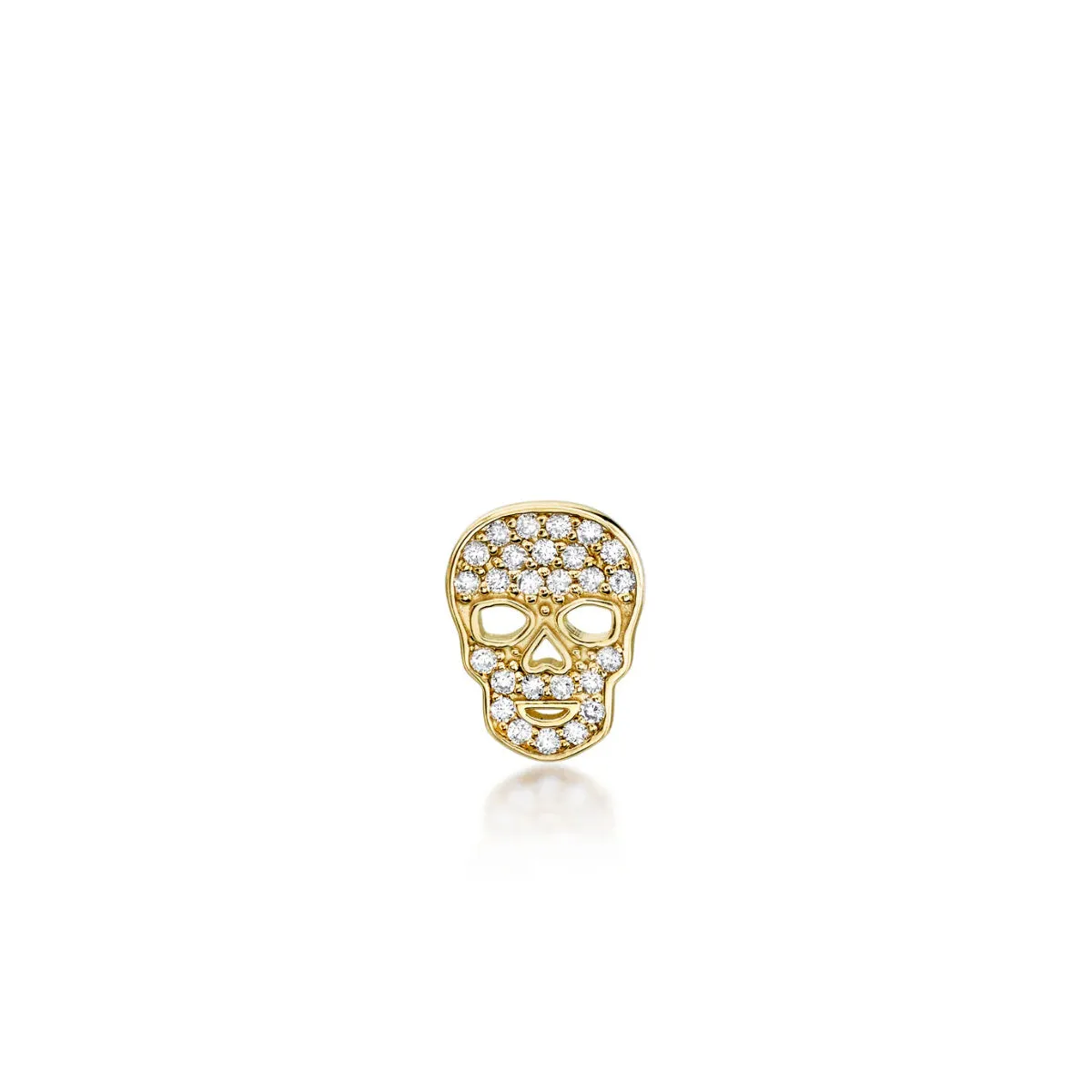 Men's Collection Gold & Diamond Skull Stud