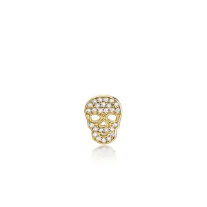Men's Collection Gold & Diamond Skull Stud