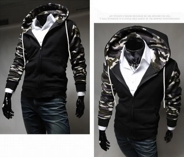Men's Full Zip Arm/Hood Camo Hoodie