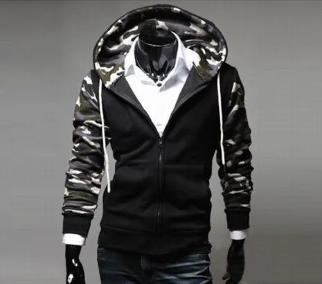 Men's Full Zip Arm/Hood Camo Hoodie