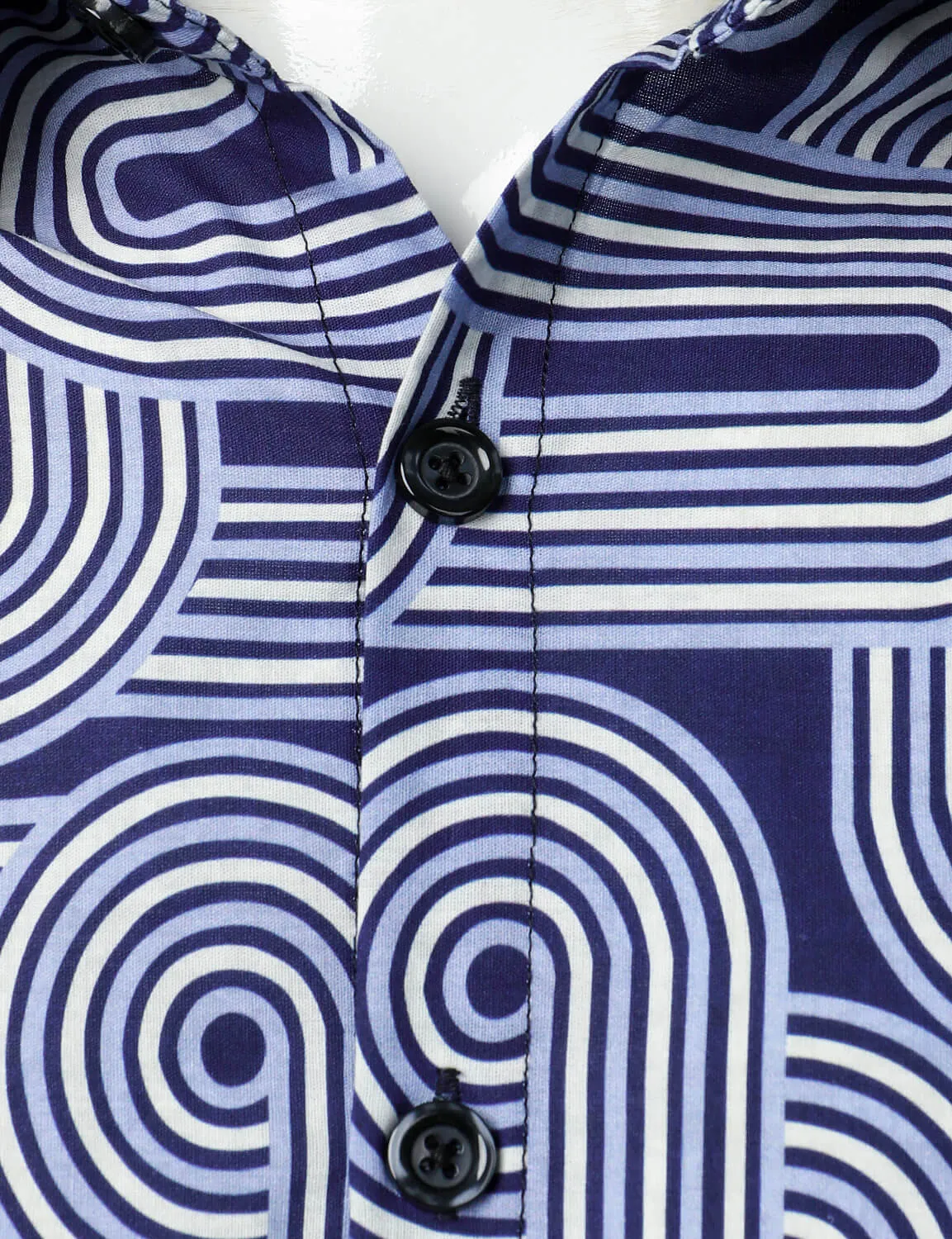 Men's Geometric Print Casual Long Sleeve Button Up Shirt