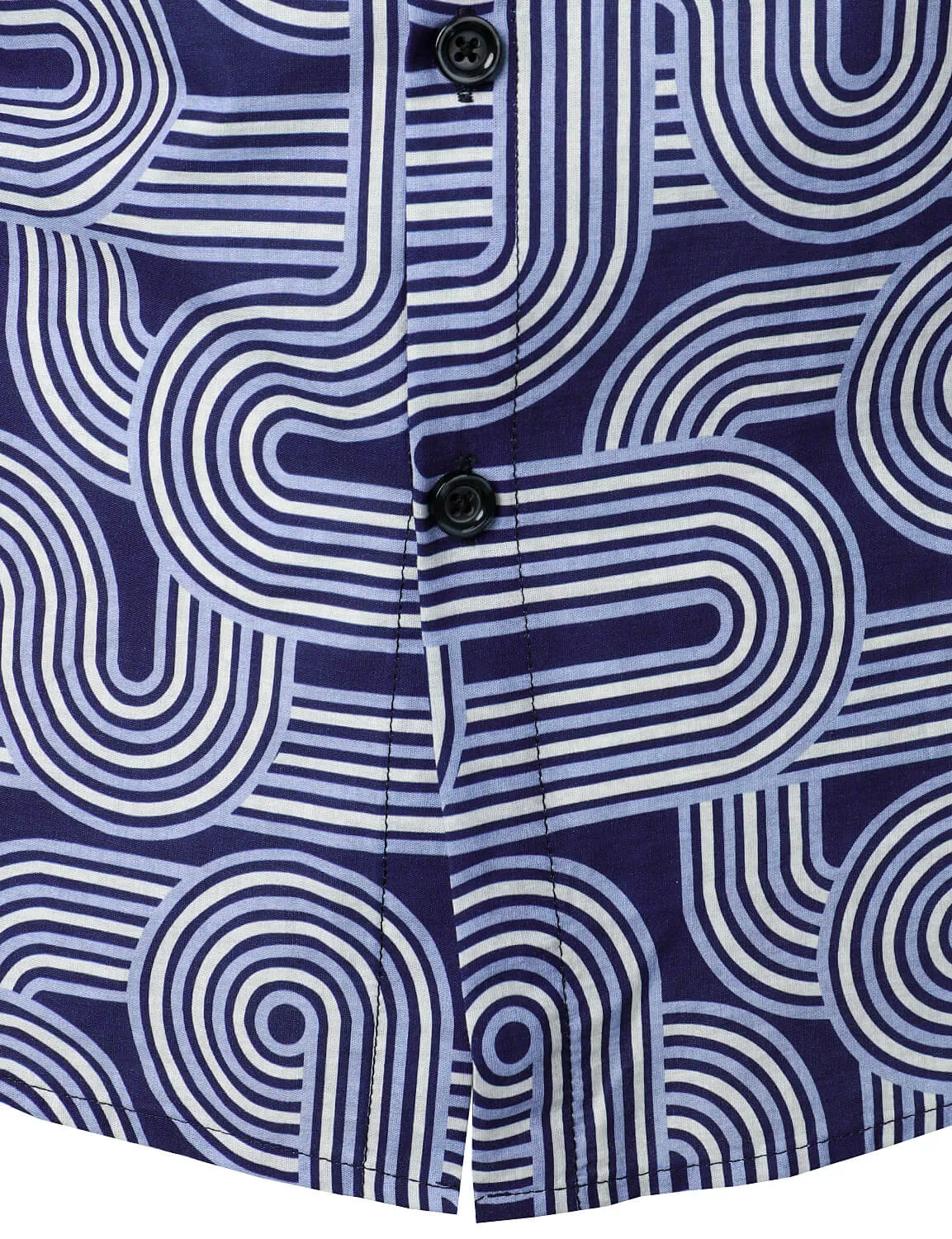 Men's Geometric Print Casual Long Sleeve Button Up Shirt