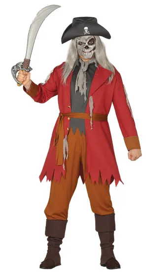 Men's Halloween Dead Caribbean Buccaneer Ghost Pirate Fancy Dress Costume
