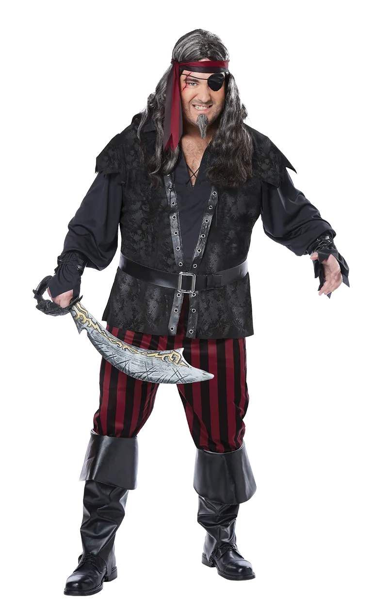 Mens Plus Size Ruthless Pirate Costume