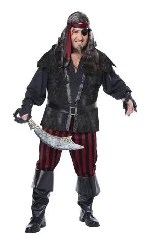 Mens Plus Size Ruthless Pirate Costume
