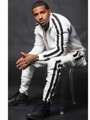 Men's Slim Swagging  Striped Tracksuit