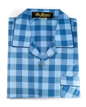 Mens Wedding Nightdress - Checkered Design Nightwear By Hy-Brow Plus High Classic