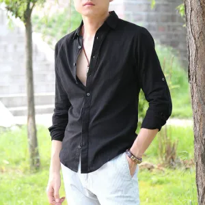 Men's White Linen Shirt..