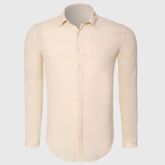 Men's White Linen Shirt..