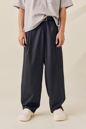 Mix Stripe Double Pleated Fisher Ankle Trouser