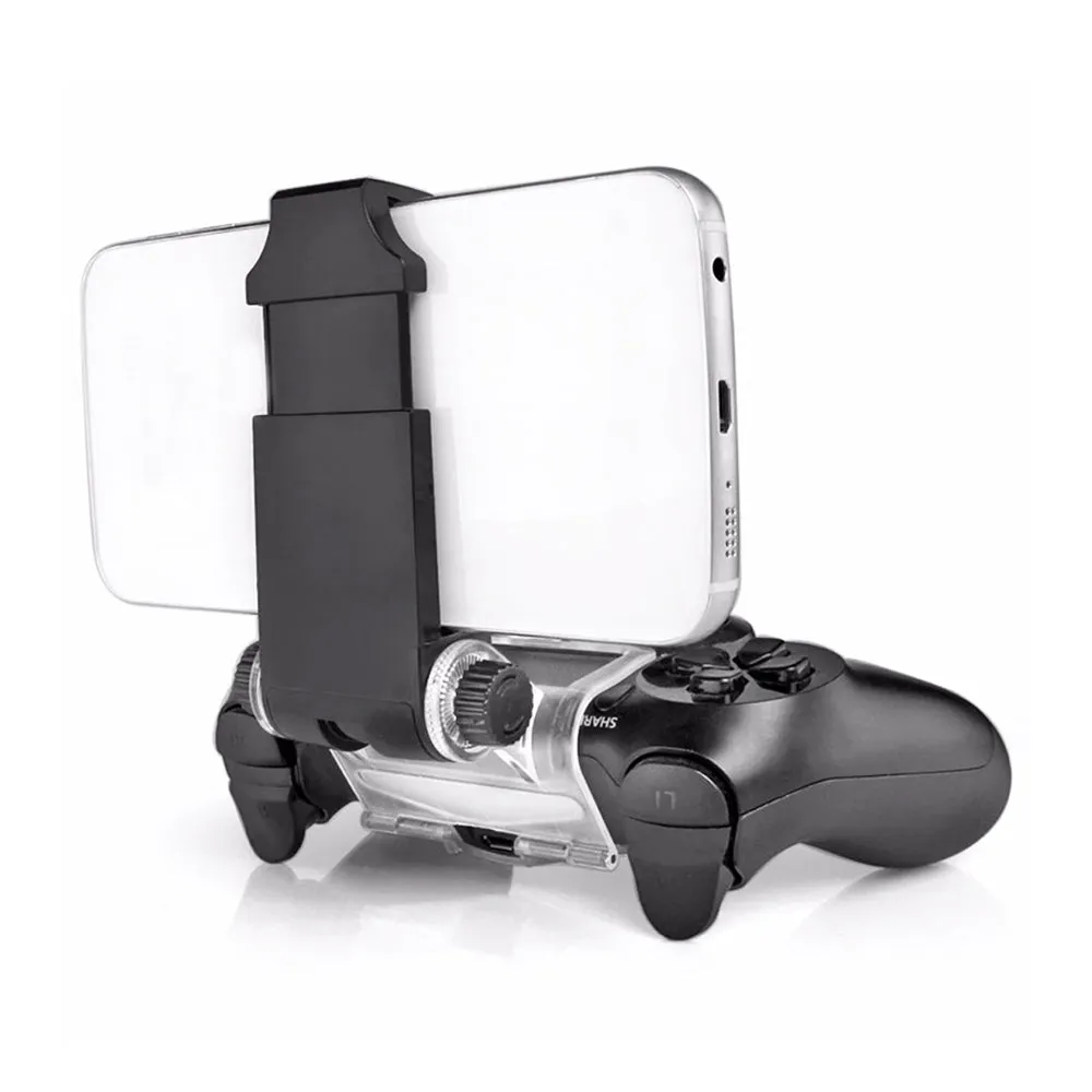 Mobile Phone Gaming Holder Clamp Handle Bracket for PS4 DualShock 4 Game Controller Gamepad Adjustable Clip black
