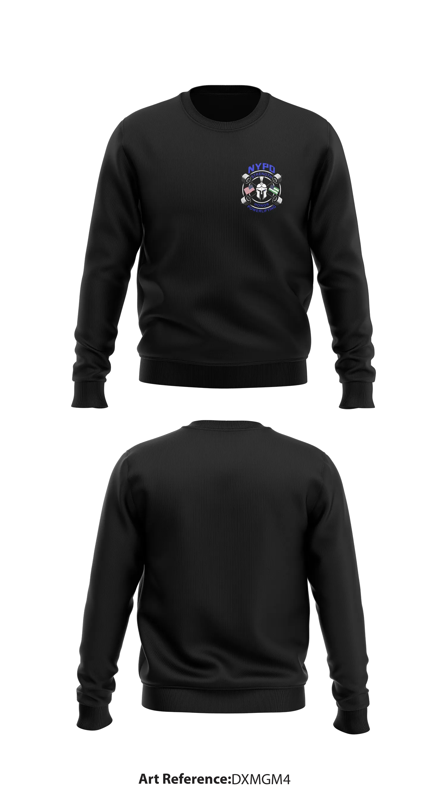 NYPD Powerlifting Core Men's Crewneck Performance Sweatshirt - DXMgm4