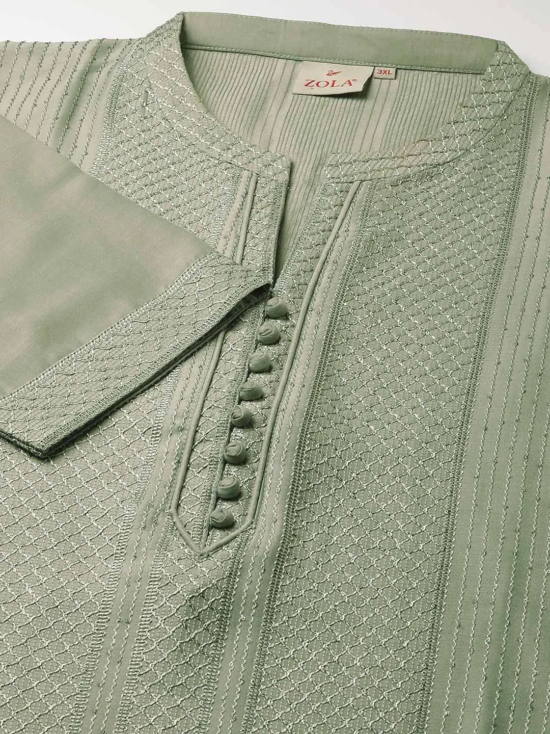 Olive Ethnic Wear Chanderi Silk Straight Tunics for Ladies - Zola