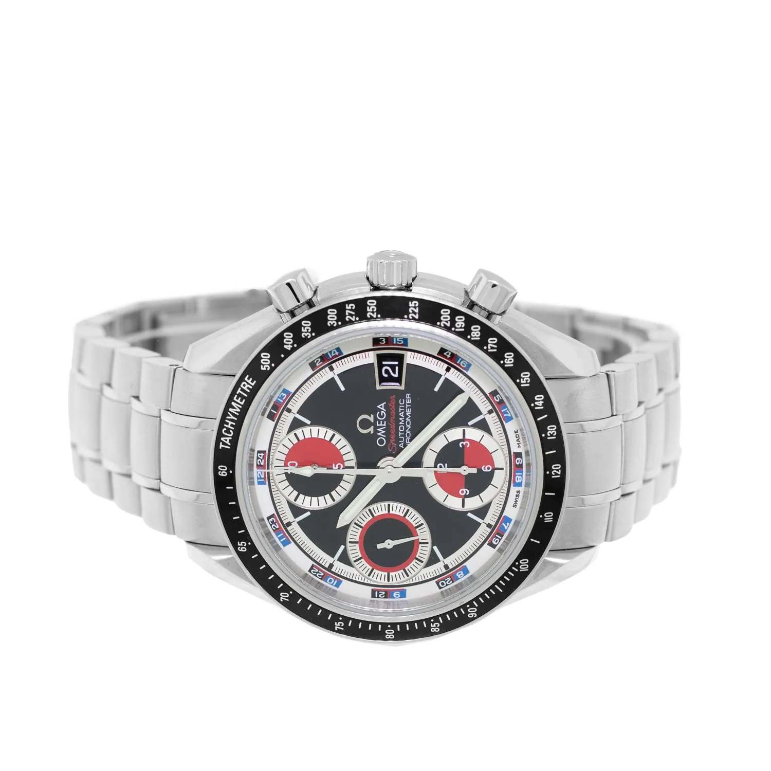 Omega Speedmaster Chronograph 40mm Stainless Steel Black /Red Casino Dial 3210.52.00