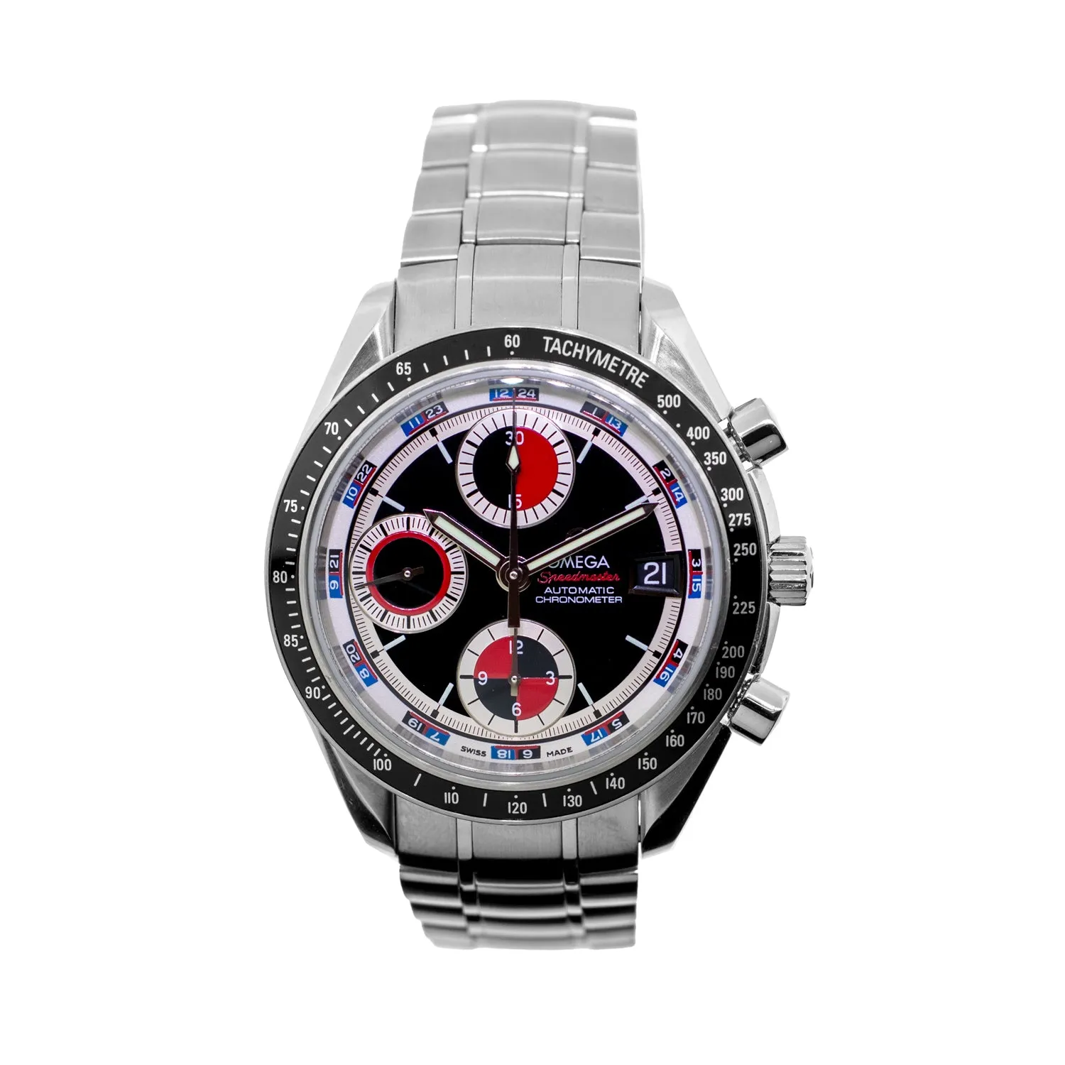 Omega Speedmaster Chronograph 40mm Stainless Steel Black /Red Casino Dial 3210.52.00