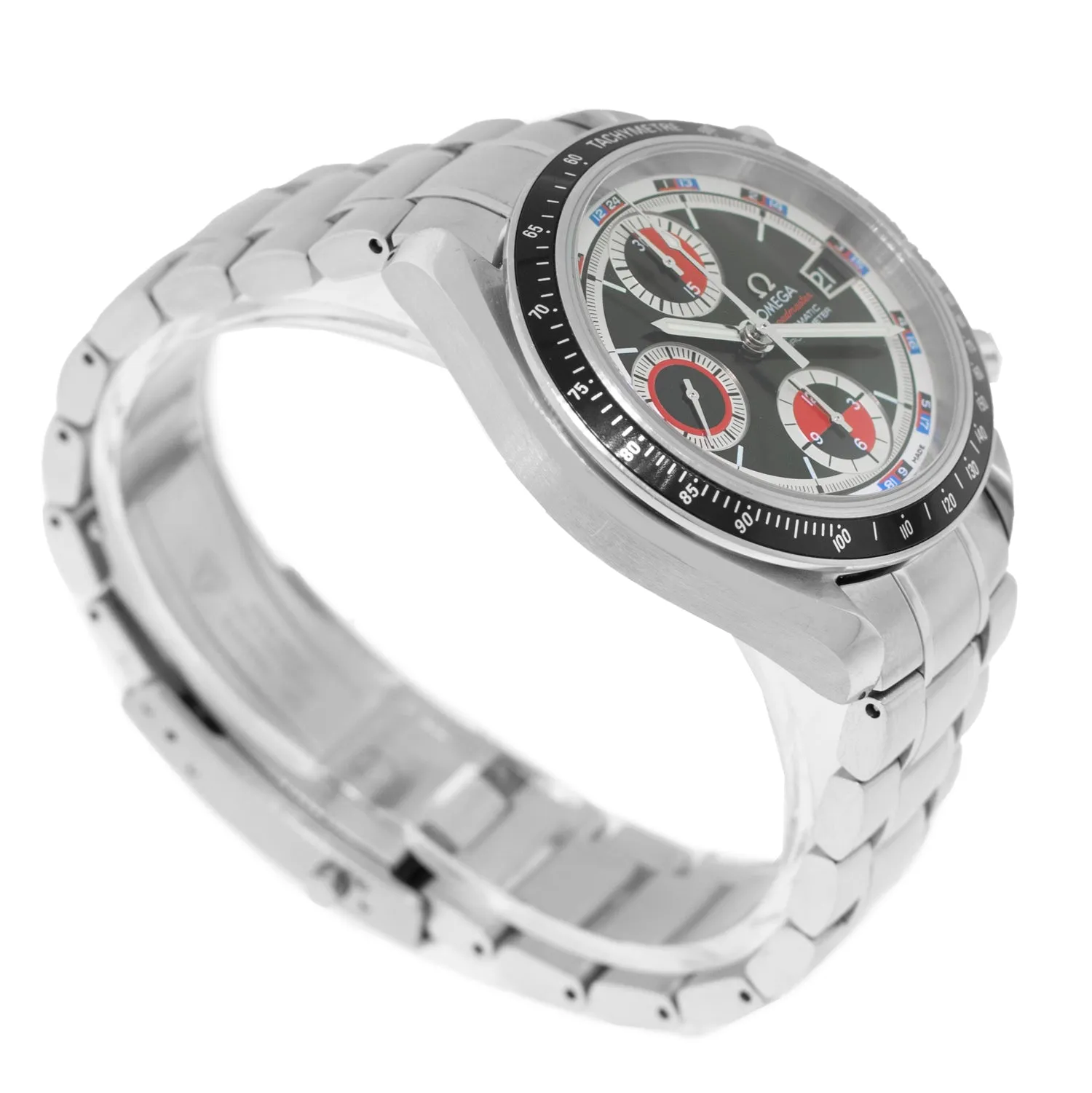 Omega Speedmaster Chronograph 40mm Stainless Steel Black /Red Casino Dial 3210.52.00
