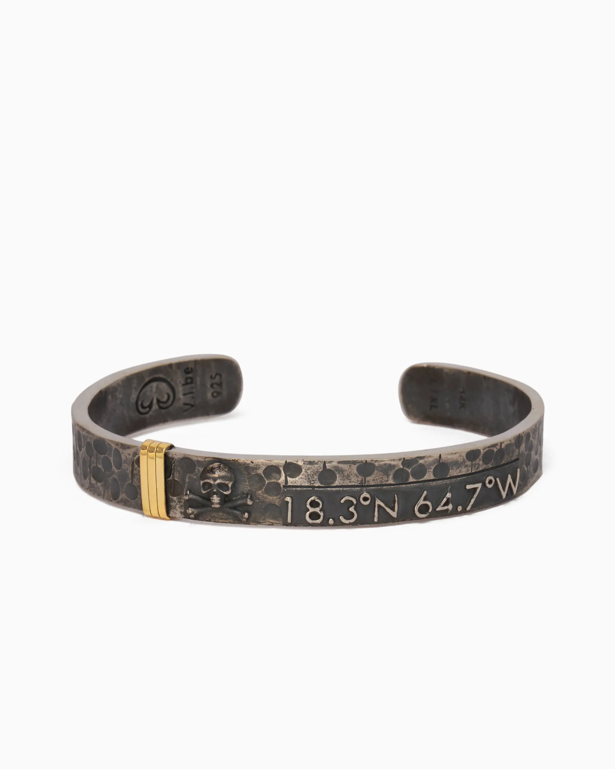 Pirate Texture Skull & St. John Coordinates Cuff, 10mm