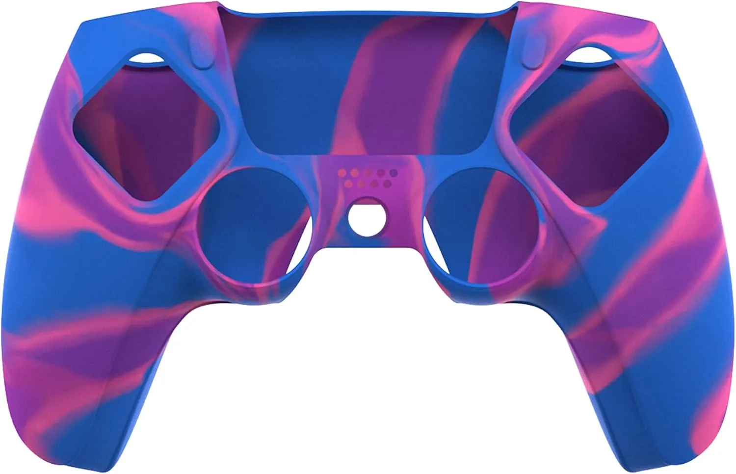 PlayVital Pure Series - Dockable Model - Anti-Slip Silicone Cover Skin for PS5 Controllers, Soft Rubber Grip Case -Compatible with Charging Stations - Thumb Grip Caps included - Purple   Blue   Pink
