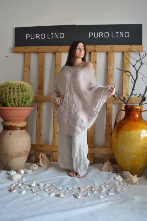 Pure Italian Linen Positano Poncho Style Large Top