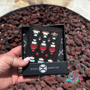 "SUNIZONA KNOCKOUT" BIFOLD MONEY CLIP BLACK W/SERAPE PRINT