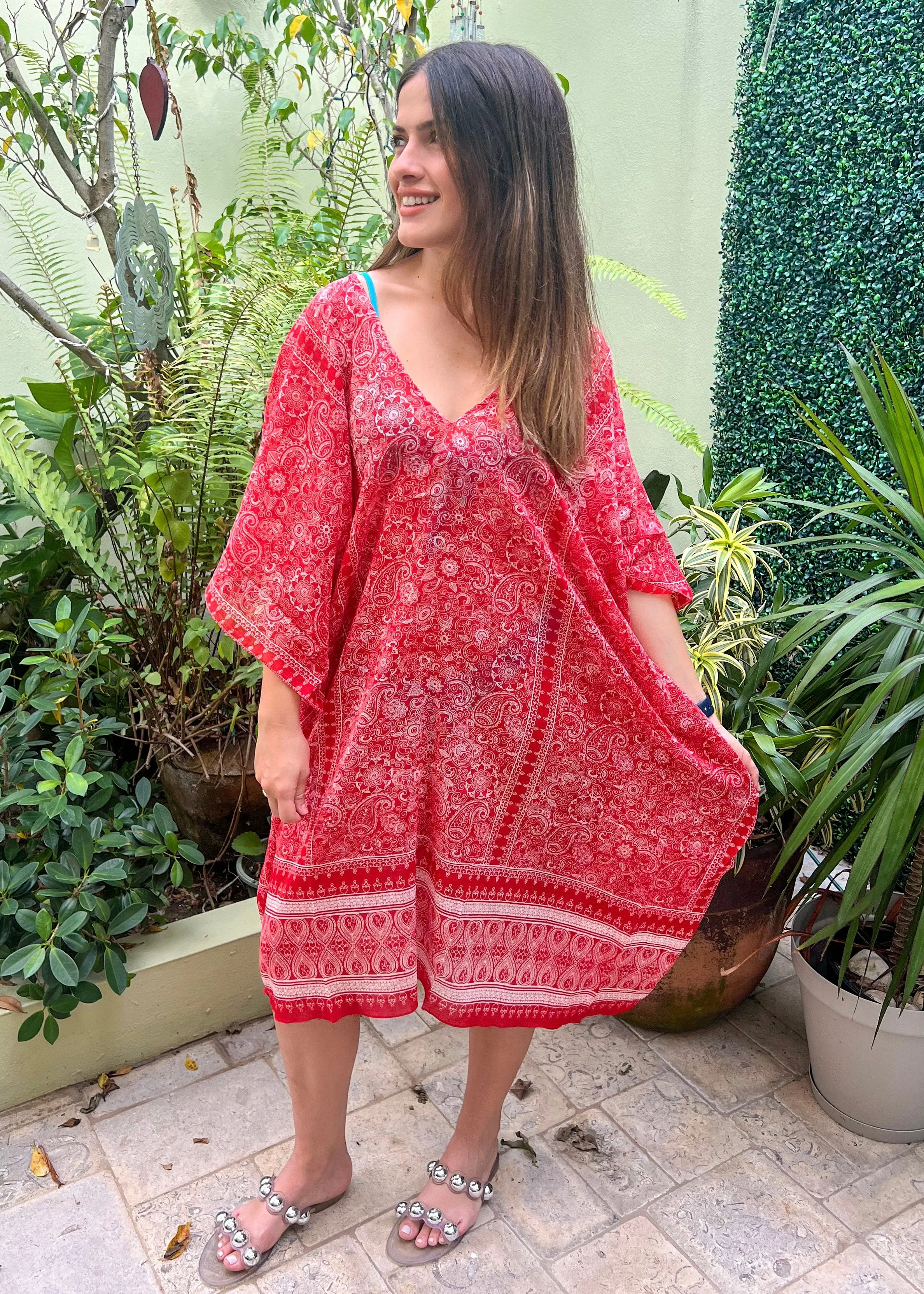 “Rachel” Red Cover Up