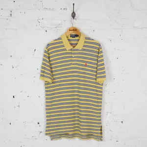 Ralph Lauren Striped Polo Shirt - Yellow - L