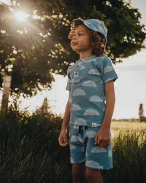 Rays Print Button Front T-Shirt