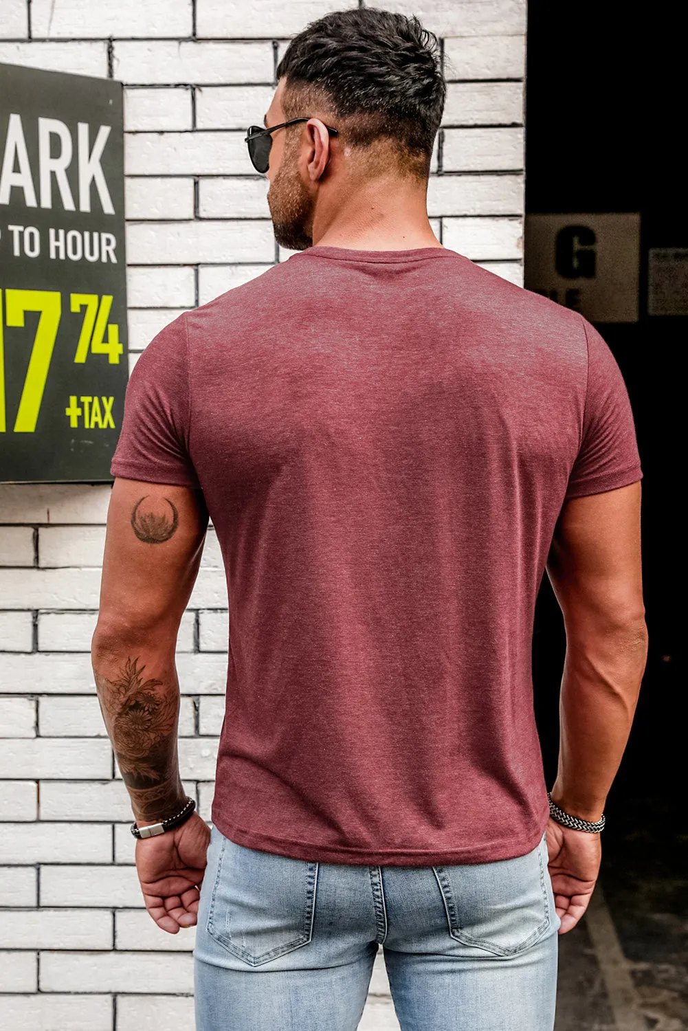 Red Club Playing Card Print Men's Graphic T-shirt
