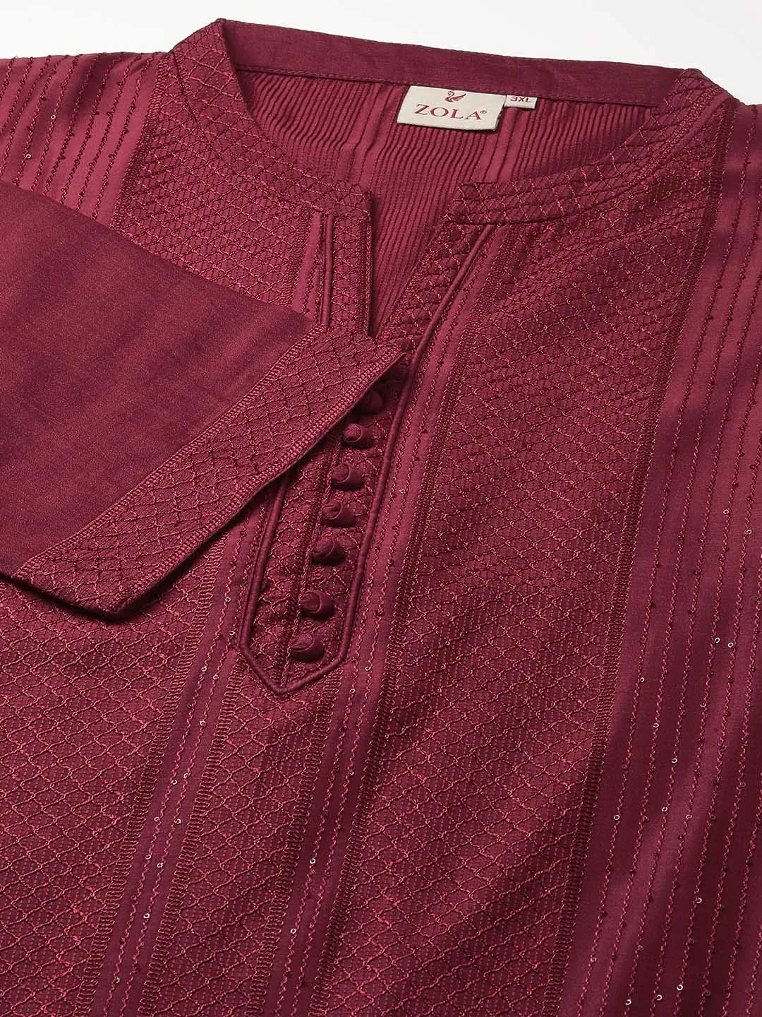 Red Ethnic Wear Chanderi Silk Straight Tunics for Ladies - Zola