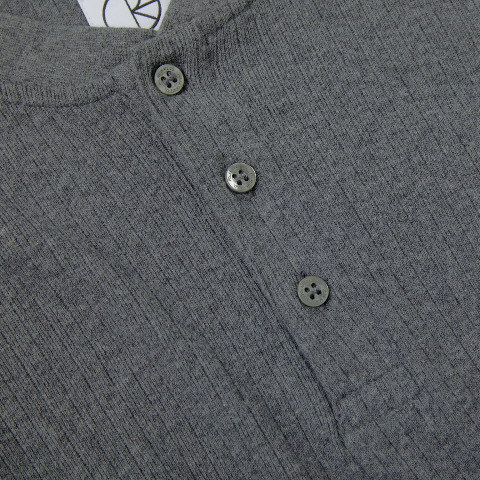 Rib Henley Longsleeve Dark Grey Heather