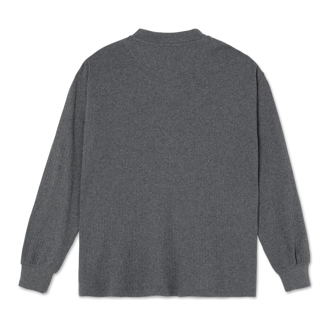 Rib Henley Longsleeve Dark Grey Heather