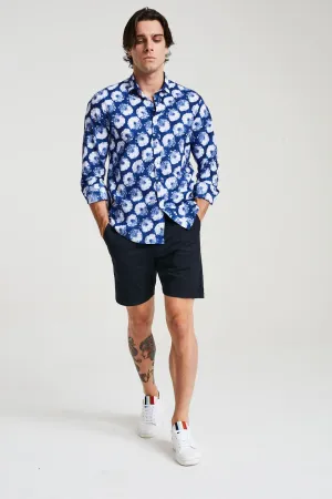 Shibori Print Shirt In Blue
