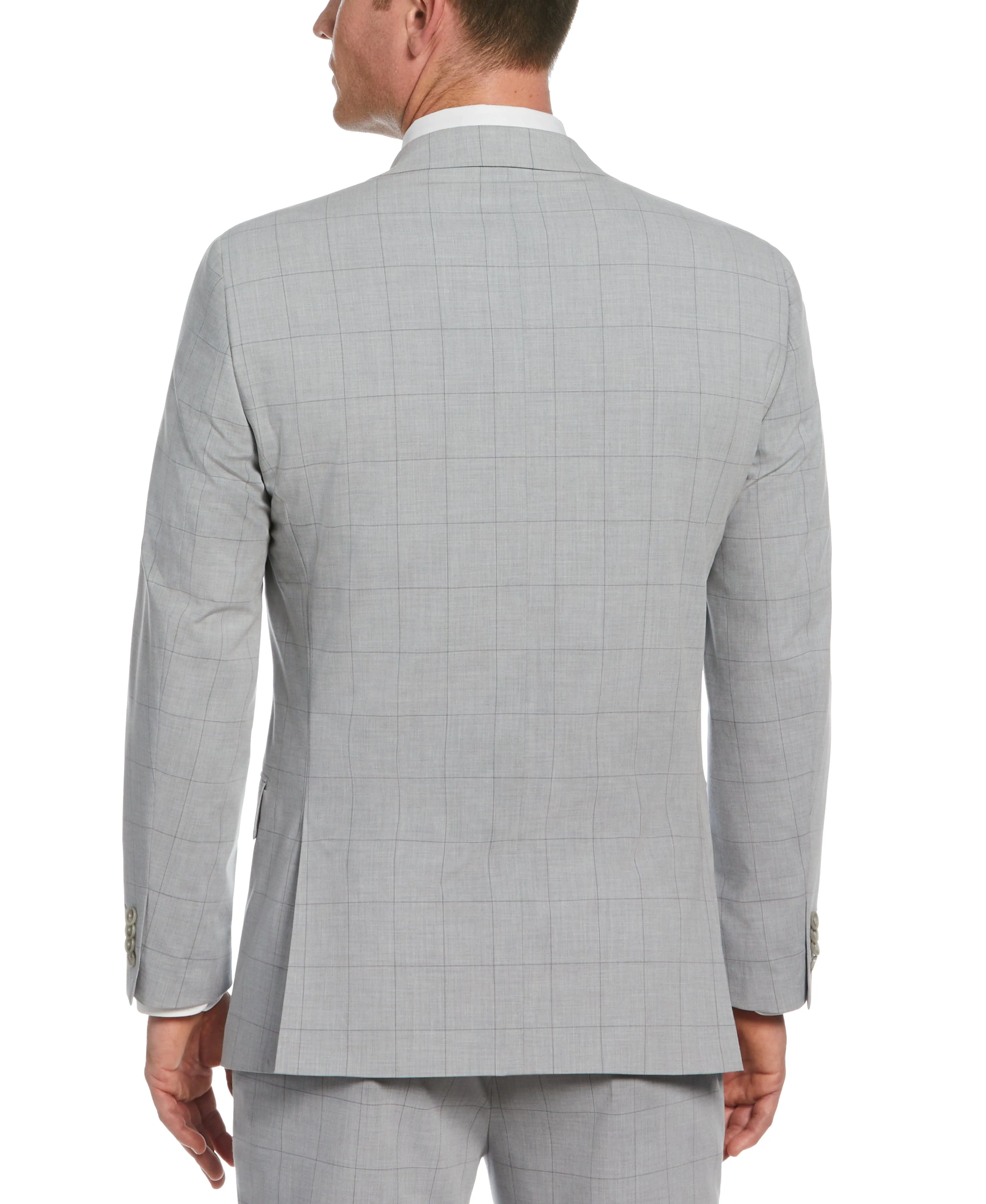 Slim Fit Light Grey Checkered Suit