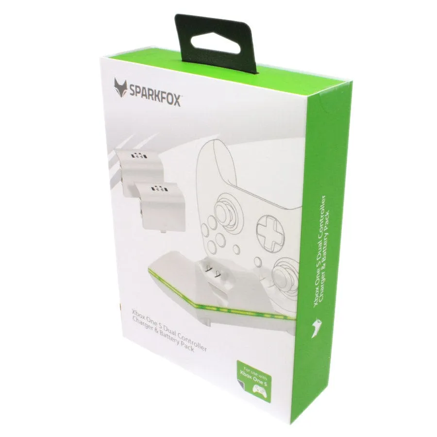 Sparkfox Xbox One S Dual Controller Charge Dock and Battery Pack