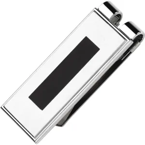 Stainless Steel Money Clip with Black Enamel