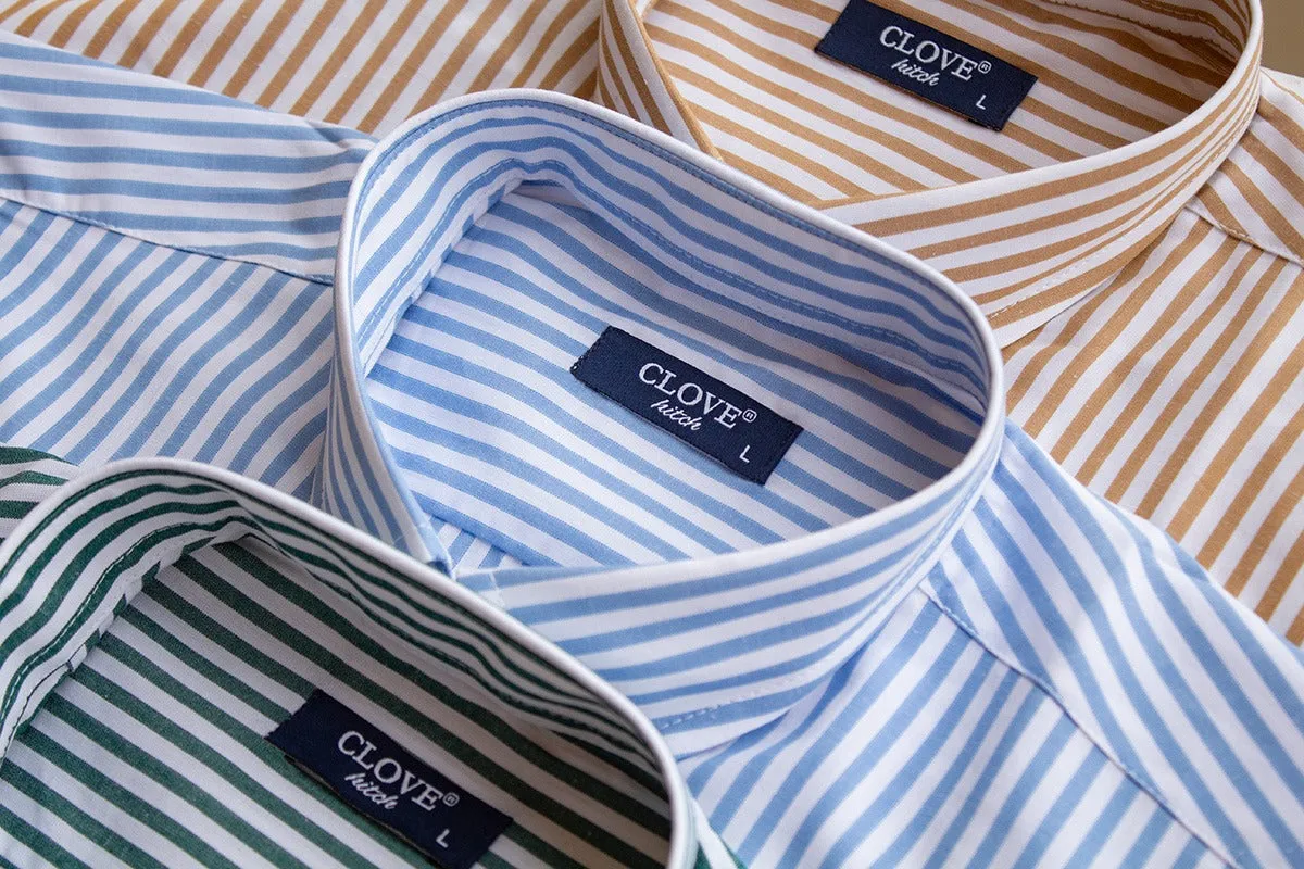 Striped Basic Shirt - Baby Blue