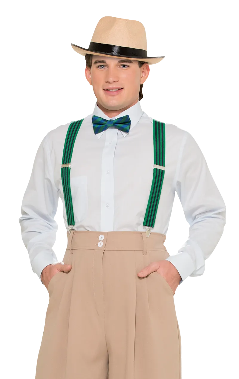 Striped Green Trouser Braces